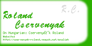 roland cservenyak business card